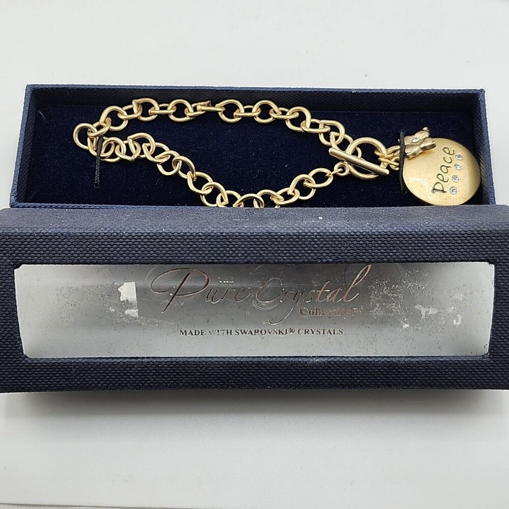 NIB Peace Bracelet The Pure Crystal Collection Swarovski Crystal